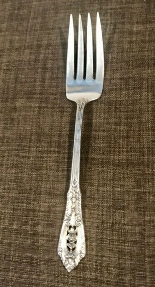 Rose Point By Wallace Sterling Silver Solid Salad Serving Fork (8 Inches) $49.  99