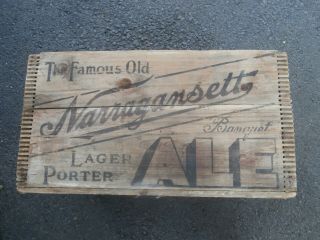 Vintage Narragansett Lager Porter Ale Beer Wooded Box Crate Case