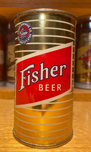 Fisher Beer Flat Top Can - Usbc 63 - 38 - - Hard To Find Utah Can