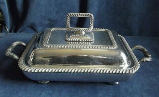 Antique Large 14 " Sheffield Silver Plated Serving Dish On Stand C1830