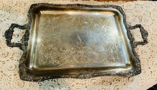 Wm Rogers Silver Plated Serving Footed Tray/platter (numbered 290)
