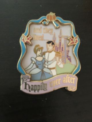 Disney Princess Cinderella & Prince Charming Castle Happily Ever After Pin