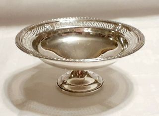 Mueck - Carey 7 1/8 " X 3 1/8 " Sterling Silver Pierced Floral Edge Compote Dish