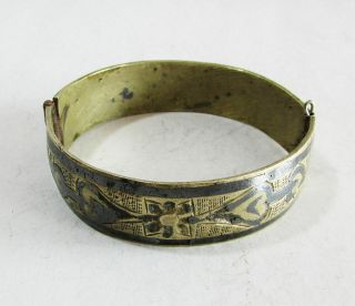Antique Handmade Niello Silver Bracelet - Rare Bracelet Jewelry