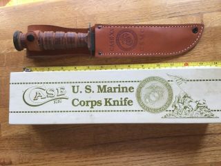 Case Usa Marine Corps 1998 Fixed Xx Blade Knife With Usmc Sheath