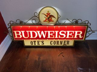 Vintage Budweiser Light Up Sign Pool Mancave Eagle Euc