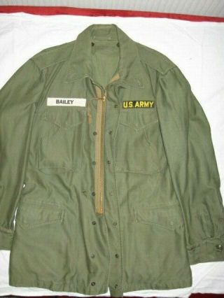 Vtg M - 1951 Army Field Jacket Korean War Dated 1952 Medium & Org.  Liner & Hood