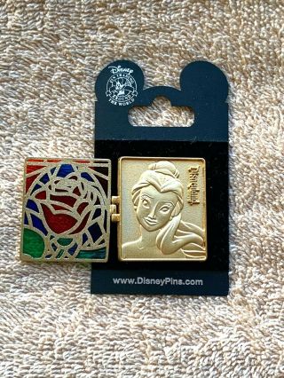 2006 Disney World Belle Beauty And The Beast Hinged Stained Glass Disney Pin