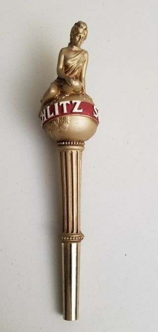 Schlitz Brewing Gold Lady Globe Rare Beer Tap Handle