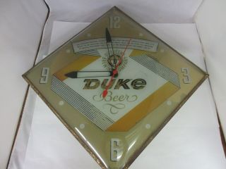 Vintage Advertising Duke Beer Pam Clock Co Tavern Bar Authentic M - 333