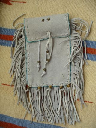 Vintage Native American Indian Beaded Leather Belt Bag