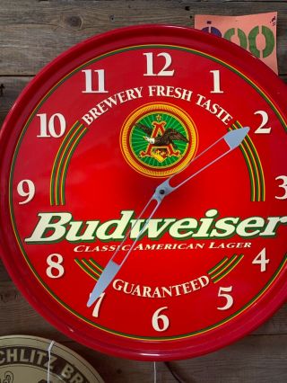 Vintage 1996 Budweiser King Of Beers,  Lighted Wall Clock