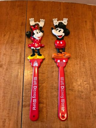 Vintage Walt Disney World Mickey & Minnie Mouse 15 " Back Scratcher Set Souvenir