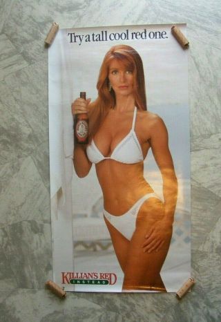 Vintage 1988 George Killians Irish Red Beer Bar Poster 38 X 20 Try Tall Cool One