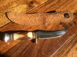 RARE Vintage Robert Klaas Kissing Crane Stag Skinner Knife 112 Solingen 2