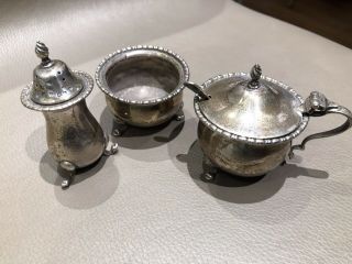 Georgian Style Solid Silver Cruet Set
