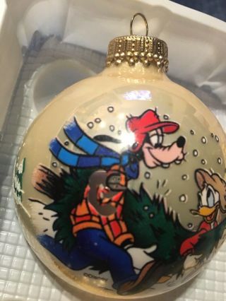 Vintage Christmas Goofy And Donald Duck Glass Ornaments Set Of 4 Krebs 2