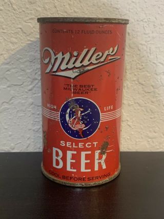 Miller Select Flat Top Beer Can,  Moon Girl