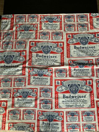 2 Vtg Anheuser Busch Budweiser Beer Curtains 38”x 41” 37” X 41” Fabric Mask