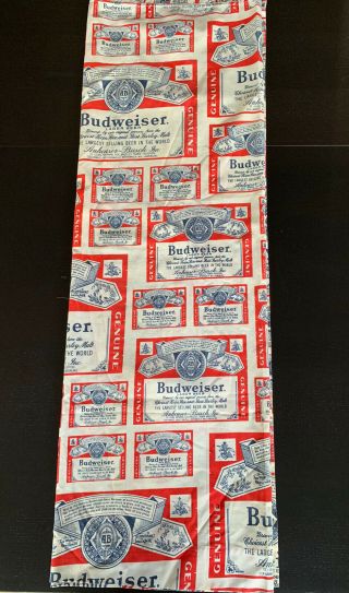 2 Vtg Anheuser Busch Budweiser Beer Curtains 50” X 61” & 50” X 69” Fabric Mask
