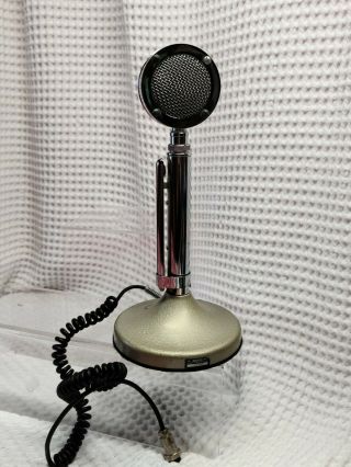 Vintage Astatic D - 104 Chrome Lollipop Microphone T - Ug9 4 Pin Stand Ham Cb Radio
