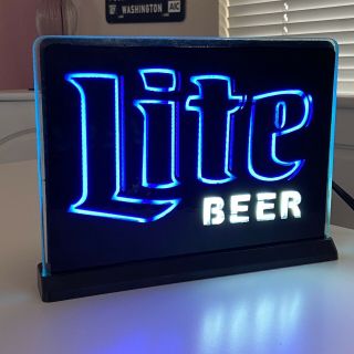 Neon Sign Miller Lite Beer Light Lamp Vintage Blown Glass