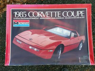 Complete Monogram 1/8 Scale 1985 Corvette Coupe Chevy Vintage 1984 Model Kit