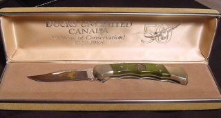 Vintage Buck Knife 112 U.  S.  A.  Ducks Unlimited 50 Years Conservation 1938 - 1988