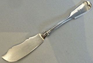 Coin Silver Fiddle Thread Master Butter Knife,  Retailed By Tiffany & Co.
