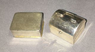 Two Vintage Sterling Silver Trinket/Pill Boxes One Plain & One Dome Topped C1950 2