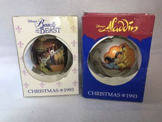 The Walt Disney Co 1993 Beauty And The Beast And Aladdin Christmas Ornament