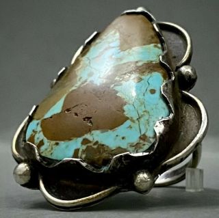 Large Old Vintage Navajo Native American Sterling Silver Turquoise Ring