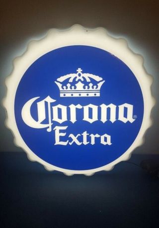 (l@@k) Corona Beer Bottle Cap Led Light - Up Sign Game Room Mib