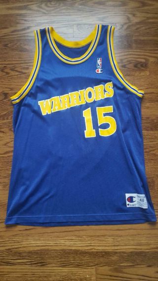 Vintage Golden State Warriors Latrell Sprewell Jersey By Champion Size 48 90s