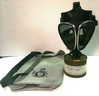 Vintage Federal Laboratories Inc.  Acme Chin Style 15 - M Gas Mask Canister & Bag