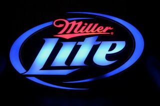 2012 Miller Lite Led Lighted Bar Sign 24 " X 15 " 12 Foot Cord Dimmable