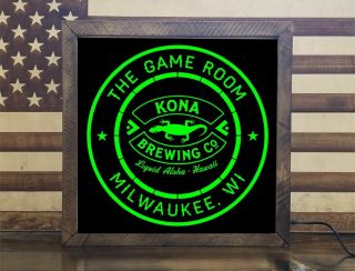 Kona Brewing Beer Led Sign Personalized,  Home Bar Pub Sign,  Lighted Sign
