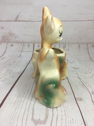 VTG Walt Disney Bambi Fawn Deer Thumper Ceramic Glazed Figurine Planter Vase 2
