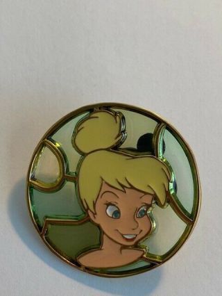 Jds Japan Stained Glass Circle Tinker Bell Peter Pan Disney Pin (b7)