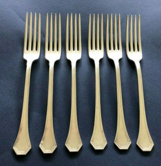 6 Reed & Barton Antique 1914 Sierra Silver Plate Dinner Forks 7 - 1/8 " No Mono