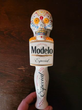 Rare Modelo Especial Skull Tap Handle _day Of The Dead_cerveza_beer