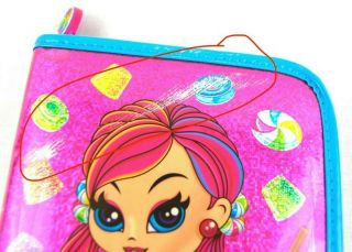 Vintage LISA FRANK Glitter Lollipop Girl Mini Binder Day Planner Address Book 2