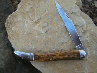 Vintage Remington Large Bovine Jig Bone Toothpick Knife