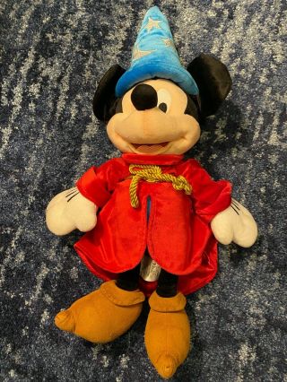 Disney Store 24  Jumbo Fantasia Sorcerer Mickey Mouse Plush Stuffed Animal