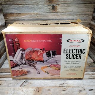 Vintage Rival Electric Chrome Meat & Food Slicer Deli Kitchen 1101e/3,