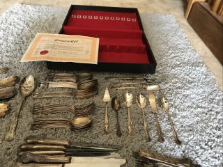 Wm Rogers Mfg Co Extra Plate 56 Pc Silverware Chest Plus 20 Misc Extra