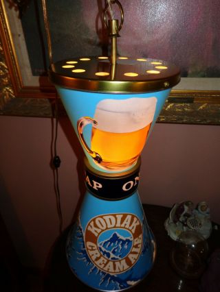 Vintage Kodiak Cream Ale Rotating Hanging Light Schmidt 