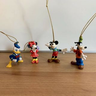 Vintage Disney Mickey Mouse And Friends Christmas Ornaments Goofy Minnie Donald