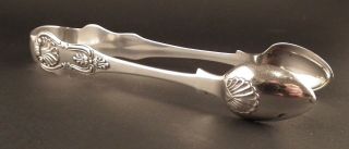 Early Victorian Solid Silver Sugar Tongs By Lister & Sons - Newcastle 1863
