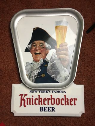 Vintage Knickerbocker Beer Sign Toc Tin Over Cardboard Ruppert Brg York